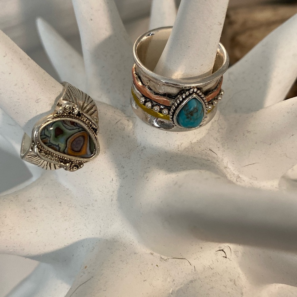 2 boho style rings. Brand new size 9